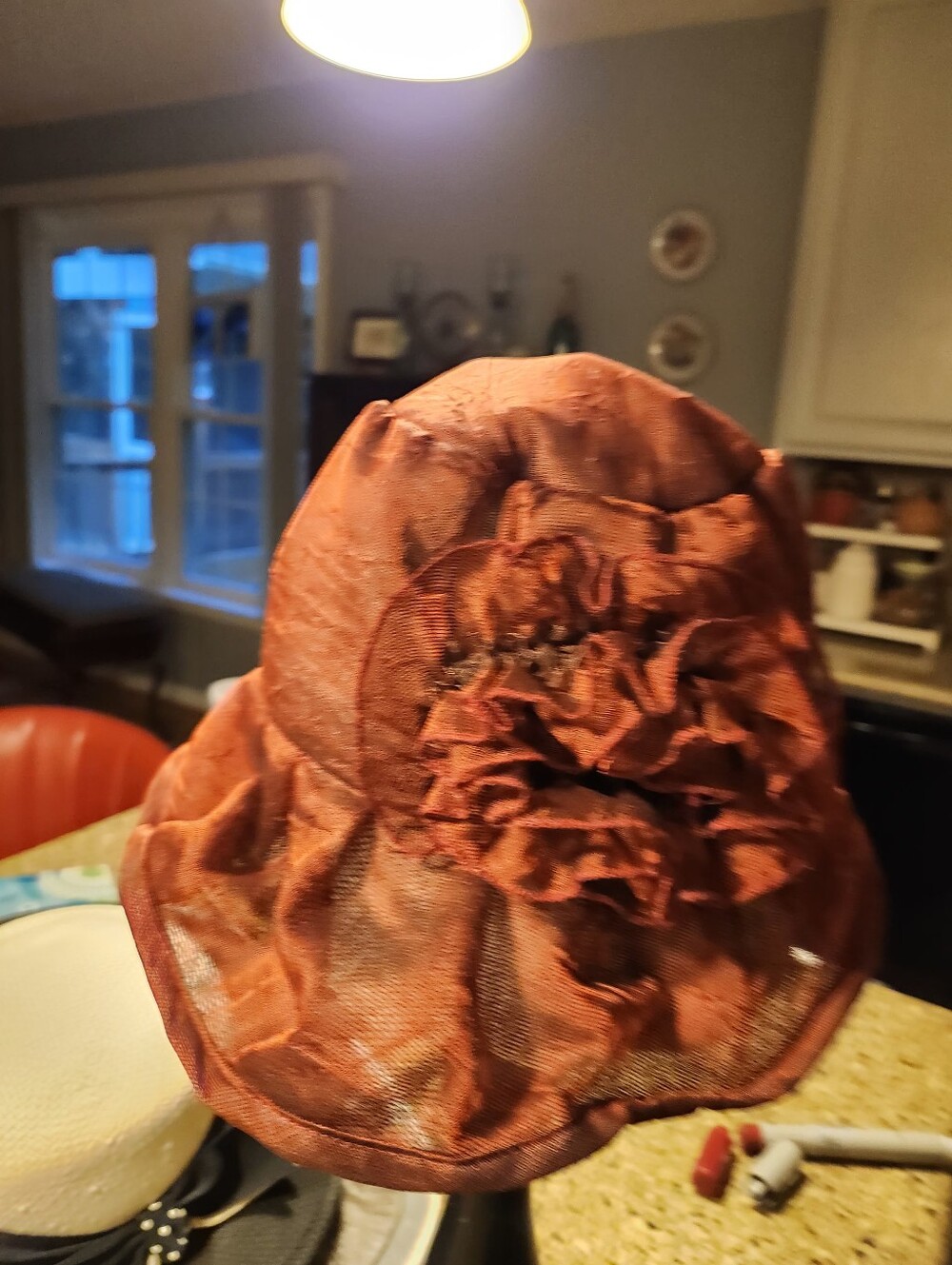 Deep Cranberry Tuile Fabric Bucket Hat - Unbranded